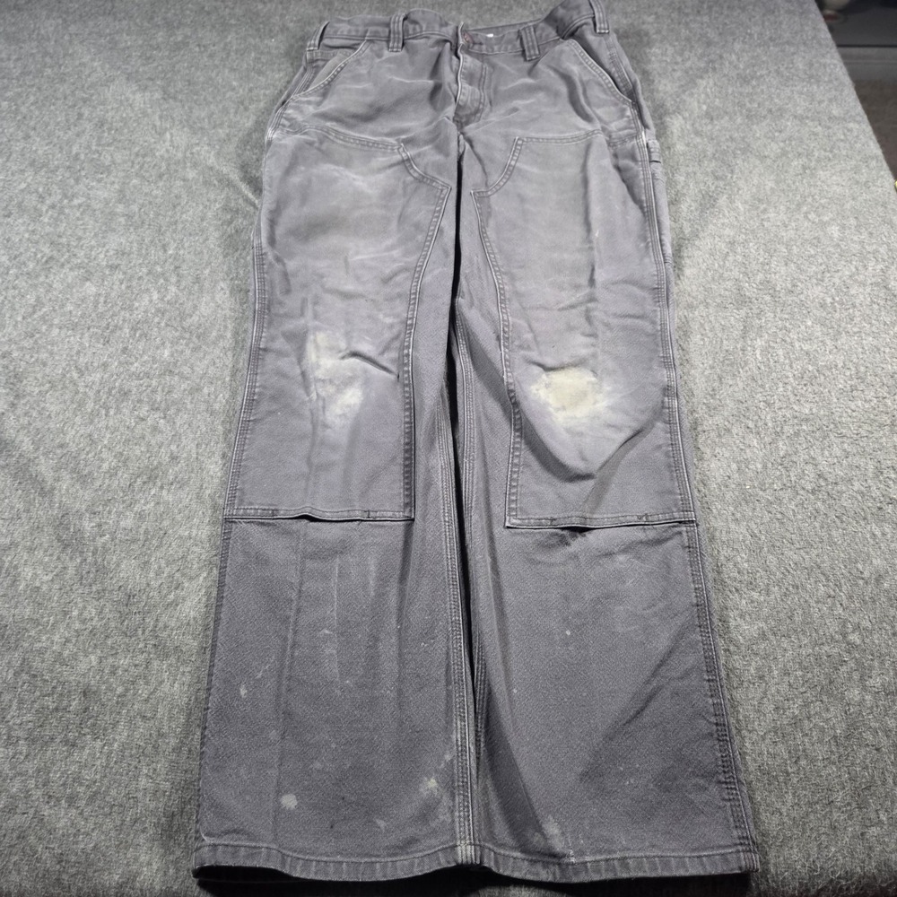 Carhartt Pants 32x32 Gray Canvas Carpenter Relaxed Fit Workwear Double Knee